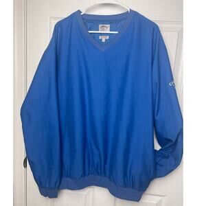 Callaway Golf Sport Outerwear Brushed Microfiber V-Neck Pullover Blue Size L